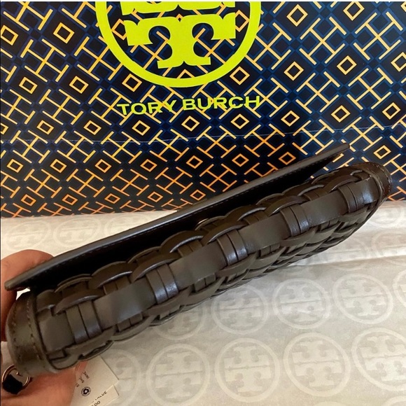 🚫SOLD🚫🍀NEW🍀Tory Burch Britten woven flap envelope continental wallet - Picture 4 of 7